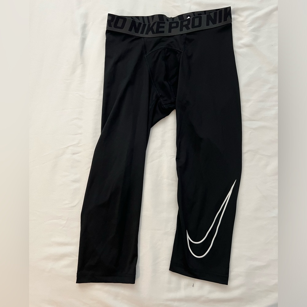 Nike Pro Performance Athletic Leggings Black Boys Size XL for Sports